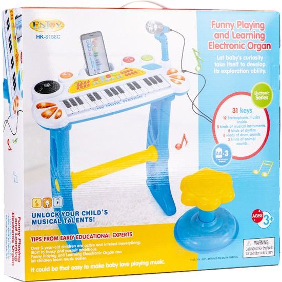 MULTISTORE Dětský keyboard s mikrofonem Laura modrý