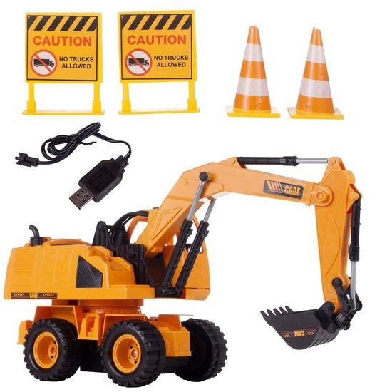 Kolový bagr na dálkové ovládání Cate s pohyblivou lžící 1:24