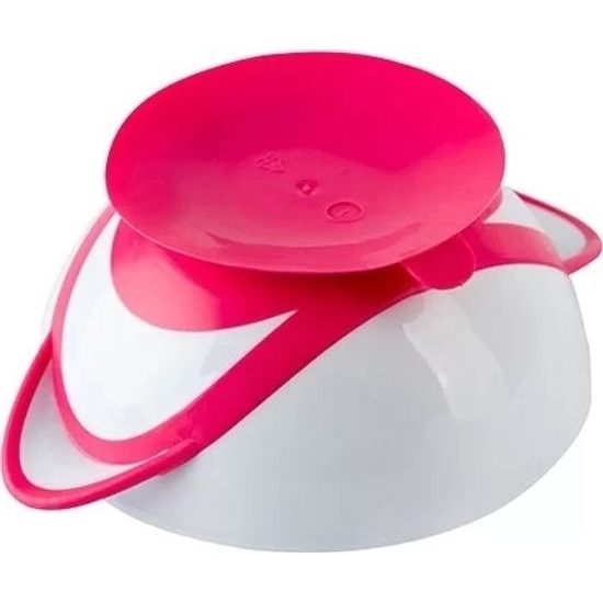 BabyOno Uzaviratelná miska s přísavkou a lžičkou - růžová