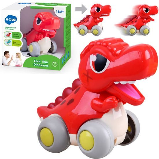 Huile Toys dinosaurus pro nejmenší na setrvačník - červený