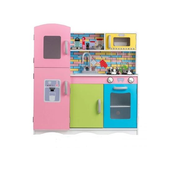 Ecotoys dětská dřevěná kuchyňka Pastelová
