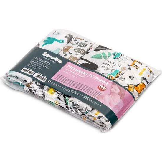 Dětské bavlněné pleny s obrázkem Sensillo chlapecké 5ks