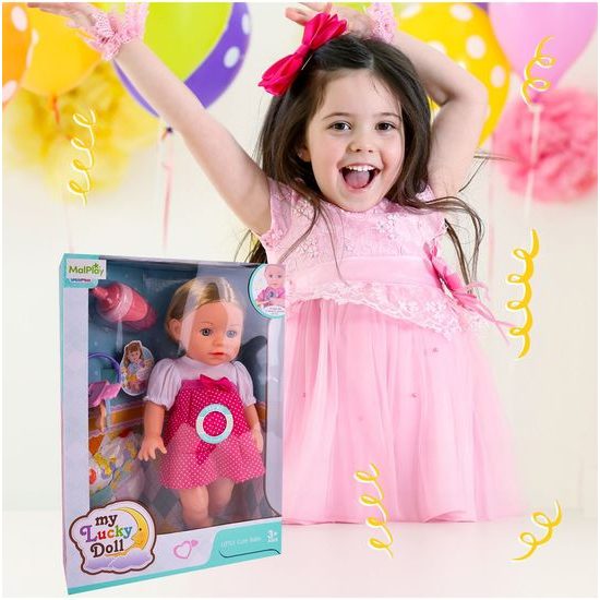 Interaktivní mluvící panenka s příslušenstvím Lucky Doll 33 cm