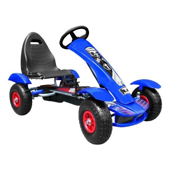 Dětská šlapací motokára s nafukovacími koly Formule 618 modrá