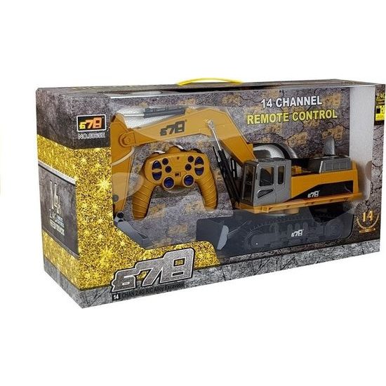 Bagr s pohyblivým ramenem na dálkové ovládání 2.4g R/C žlutý