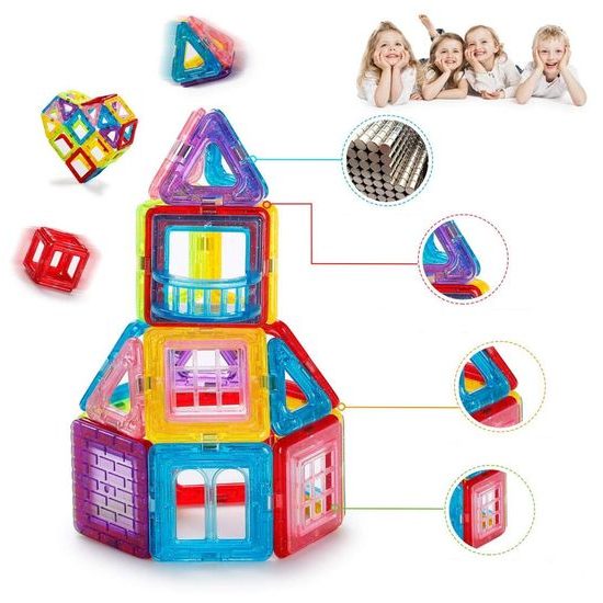 Magnetická stavebnice Magnetic Tiles 70 dílů