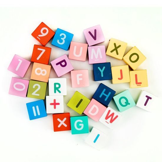 Ecotoys sada dřevěných kostek 121 ks v Městečko