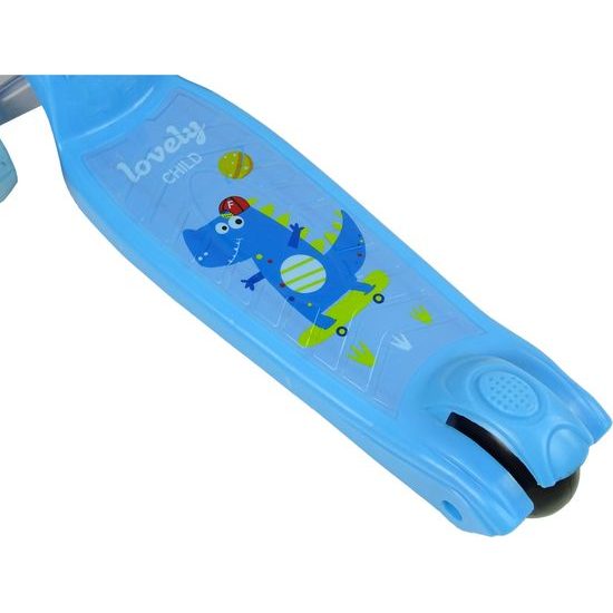 Tříkolová koloběžka se svítícími koly modrá