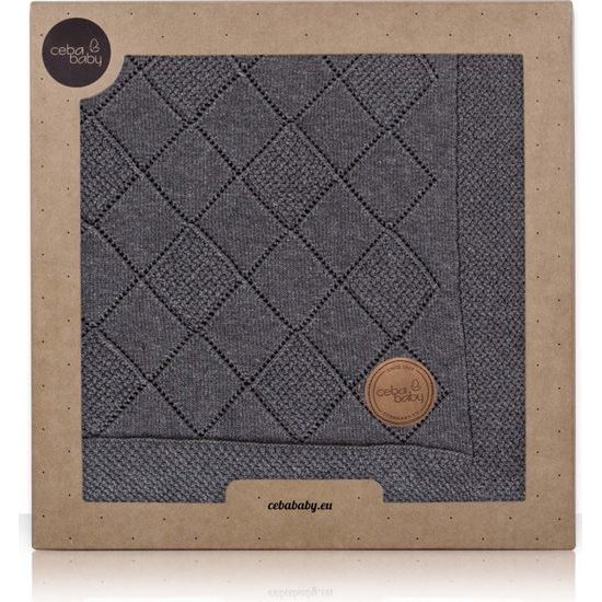 CEBA 812-118-268 Pletená deka 90x90 v dárkovém balení Grafitová rýže