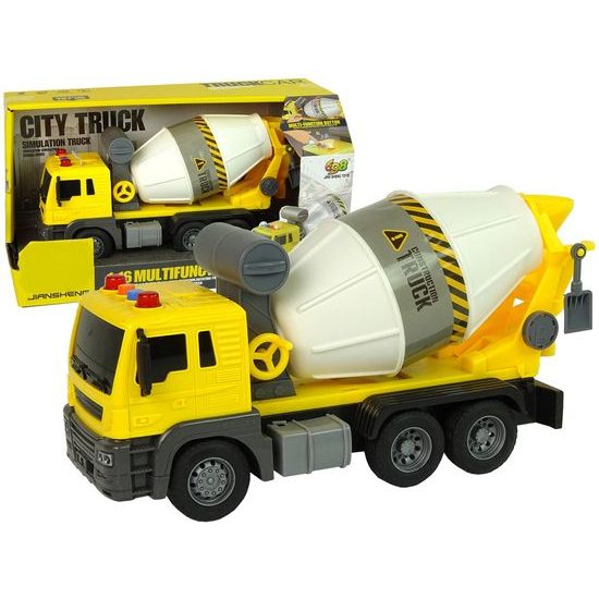 Míchačka na beton pro děti se světly a zvuky City Truck 1:16 žlutá