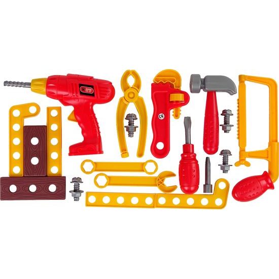 Sada dětského nářadí v boxu červené