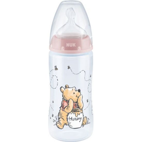 Nuk Láhev Disney indikátor teploty, silikonová savička, 300ml, 0-6m