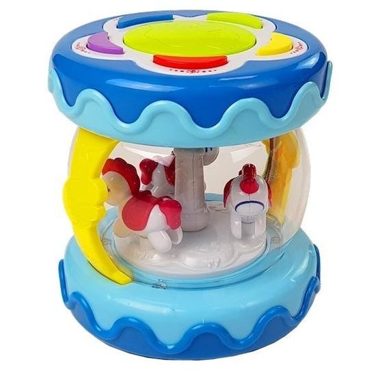 Haunger interaktivní bubínek se zvuky Music Drum modrý