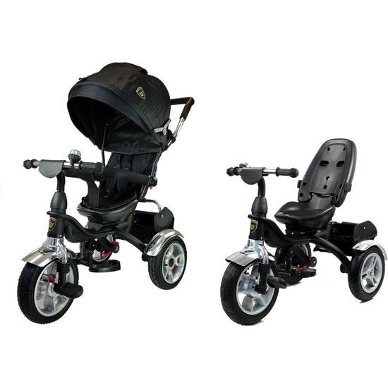 Majlo Toys multifunkční tříkolka s nafukovacími koly PRO500 černá