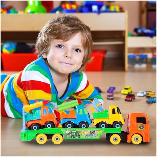 Šroubovací nákladní auto se 3 autíčky Cartoon Vehicle
