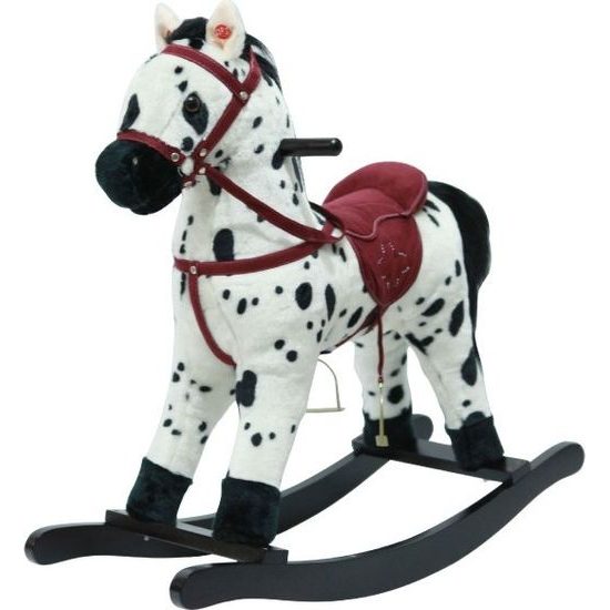 Kůň houpací bíločerný na baterie