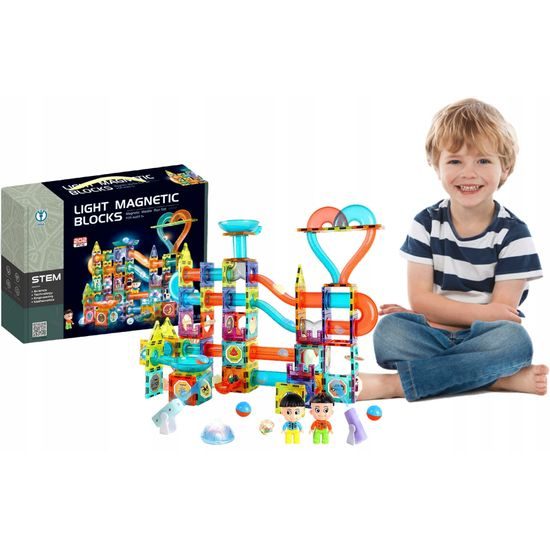 Doris magnetická svítící stavebnice se skluzavkou Light Magnetic 202 dílů