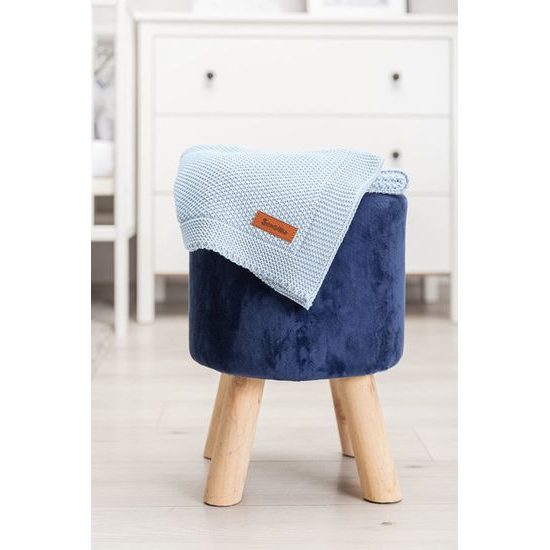 Sensillo dětská deka do kočárku pletená 100% bavlna modrá