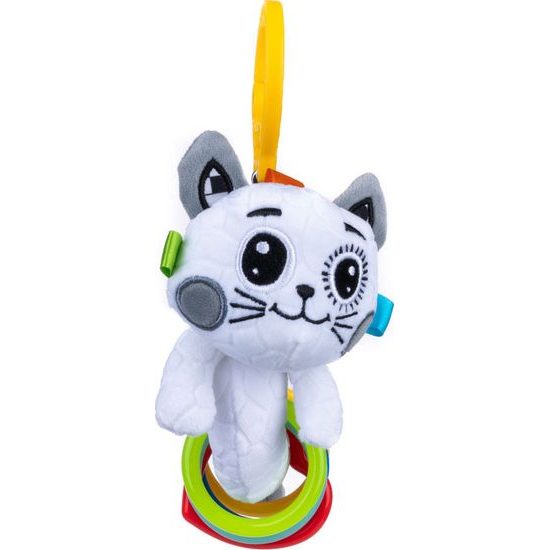 Bali Bazoo Závěsná hračka na kočárek s chrastítkem - Kočička, bílá