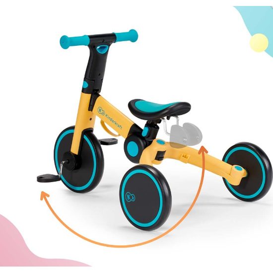 KINDERKRAFT 4TRIKE dětská skládací tříkolka 2v1 Sunflower Blue