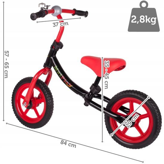 Dětské odrážedlo Nolan 12" černo-červené