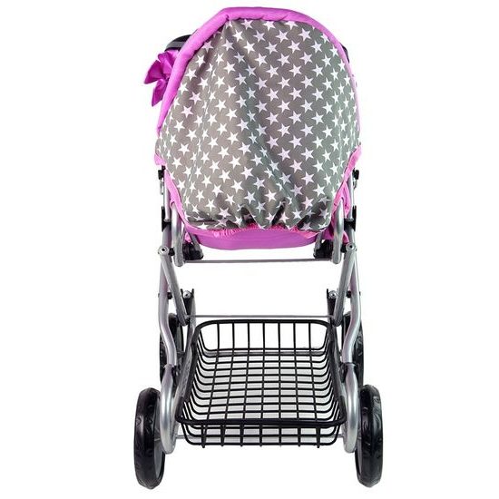 Alice kočárek pro panenky kombinovaný 5246W šedo-růžová
