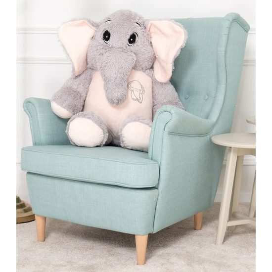 Plyšový slon Belly 90 cm šedo-růžový