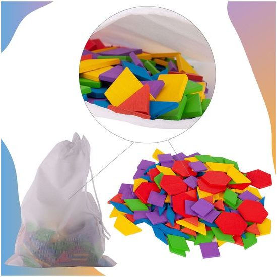 Dřevěné puzzle pro děti Pattern Blocks 155 dílků