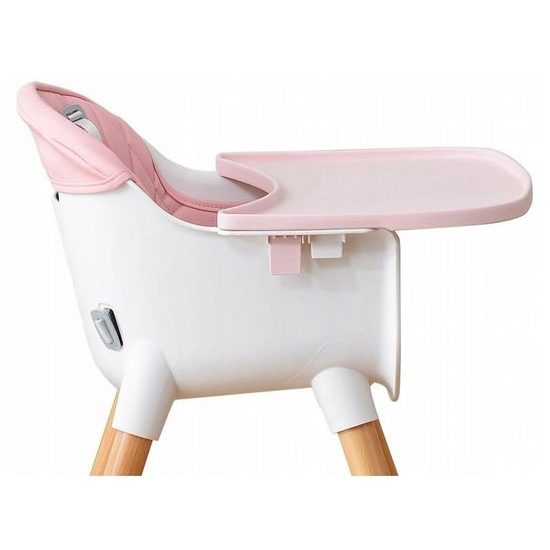 Ecotoys dřevěná jídelní židlička 2v1 růžová