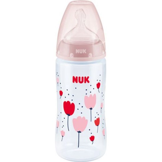 Nuk Láhev indikátor teploty, latexová savička, 0-6m - bílá