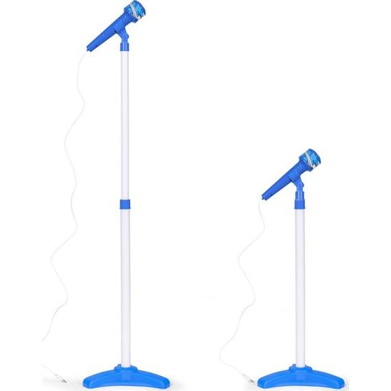 Dětská elektronická kytara se stativem a mikrofonem Guitar Micset - modrá