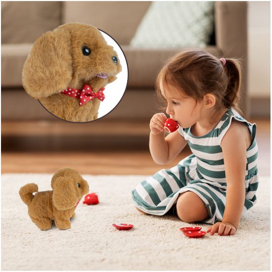 Štěkající plyšový pejsek s vodítkem Plush Pet