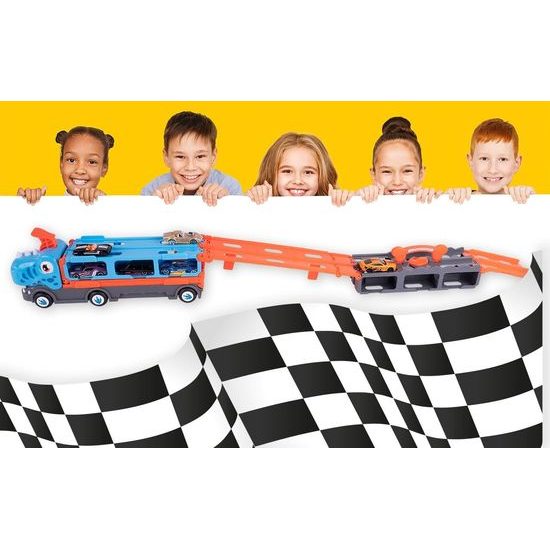 Nákladní auto se 6 autíčky a odpalovačem Speedway Hauter