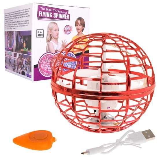 Létající koule s dálkovým ovladačem Flying Spinner - červená