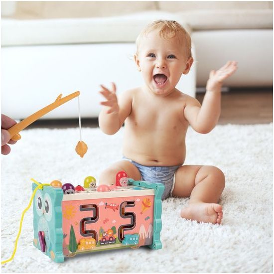 Magická edukační kostka pro děti 8v1 růžová