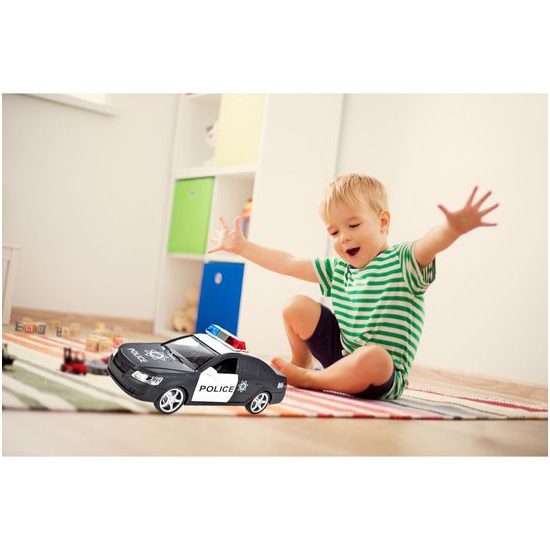 Policejní auto se světly a zvuky City Rescue 1:16 černé