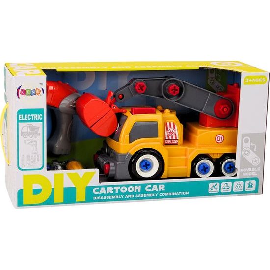 Auto jeřáb k sestavení DIY, oranžová