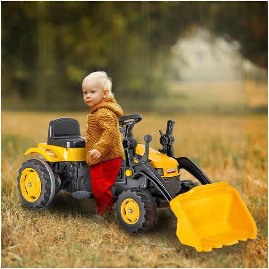 Dětský šlapací traktor s radlicí Active Pedal žlutý