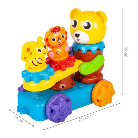 Veselé autíčko pro nejmenší s ozubenými kolečky Bear Car