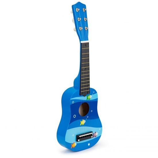 Ecotoys dětská dřevěná kytara Little Guitar modrá