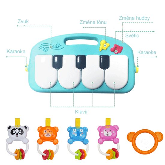 Haunger hrací deka s hrazdou a piankem zelená