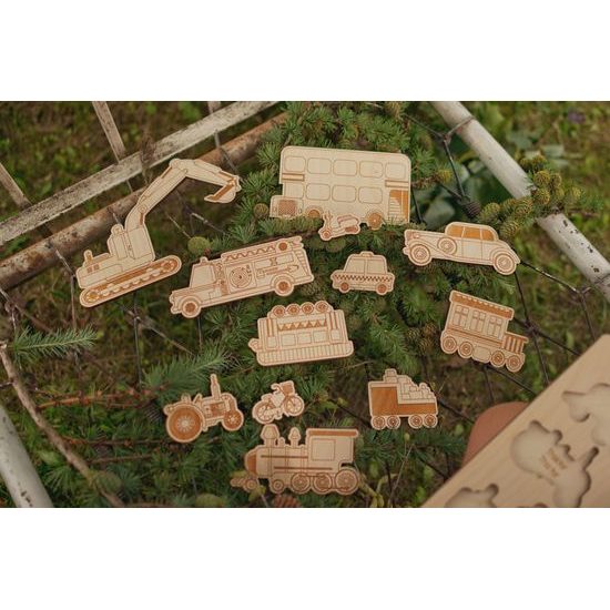 Vše co jezdí - dřevěné edukativní puzzle - ČESKÁ VERZE