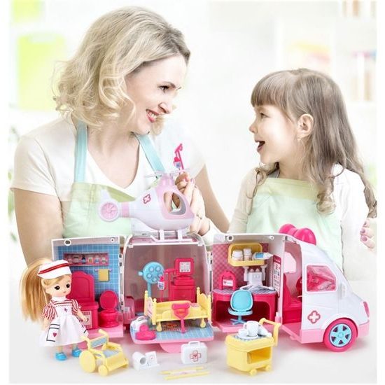 Rozkládací sanitka pro panenku My Little Hospital