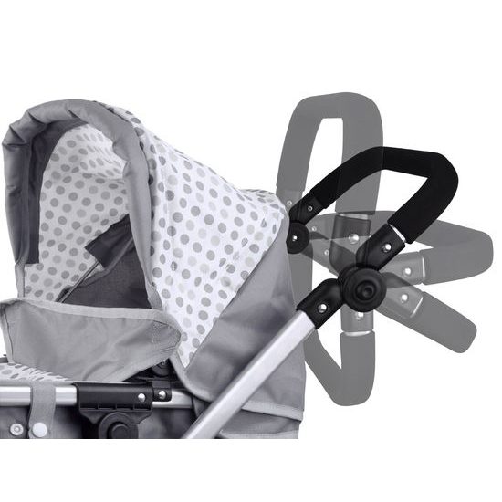 Kočárek pro panenky 4v1 kombinovaný Alice 4543 šedý