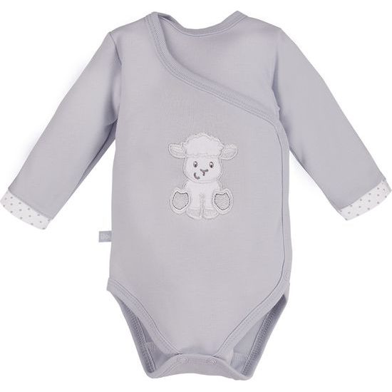 EEVI Kojenecké body s dlouhým rukávem Newborn šedá 62 (3-6m)