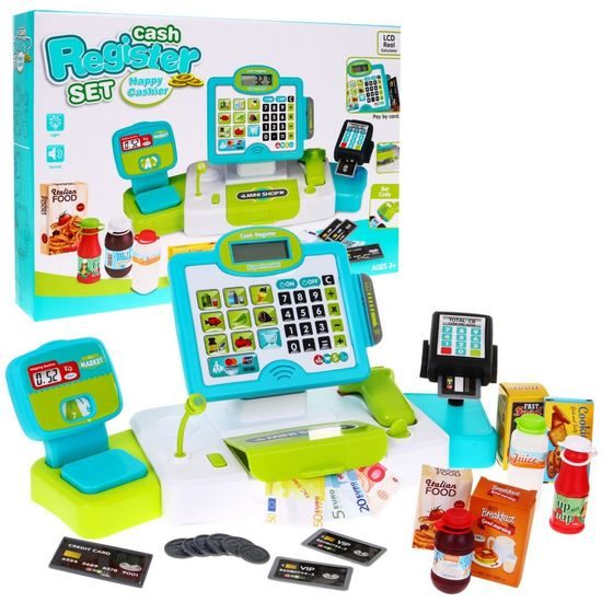 Majlo Toys dětská elektronická pokladna se zvuky a světly Happy Cashier