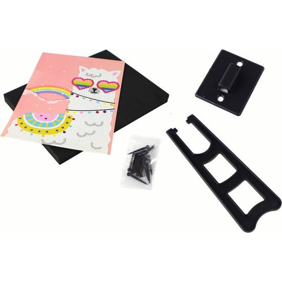 Pěnový obrázek s flitry - Lama