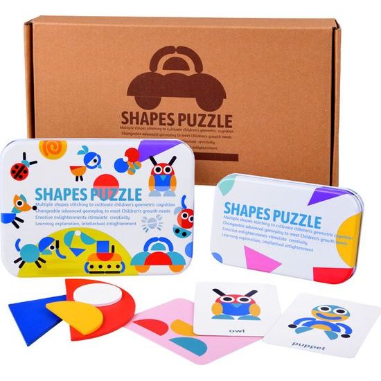 Dřevěné puzzle Montessori Tangram