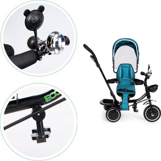 Ecotoys dětská tříkolka s otočným sedadlem Trike 2v1 zelená