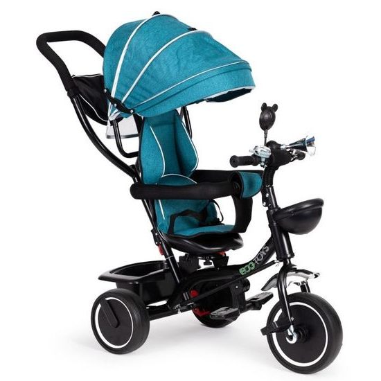 Ecotoys dětská tříkolka s otočným sedadlem Trike 2v1 zelená